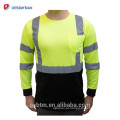 ANSI Classe 3 Umidade Wicking 100% Poliéster Birdseye Malha Hi Vis Alta Visibilidade Reflexiva Segurança T-shirt